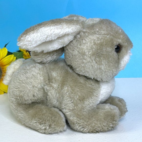 Vintage Gray Bunny Rabbit 8" Plush Stuffed Animal Toy - Picture 3 of 4
